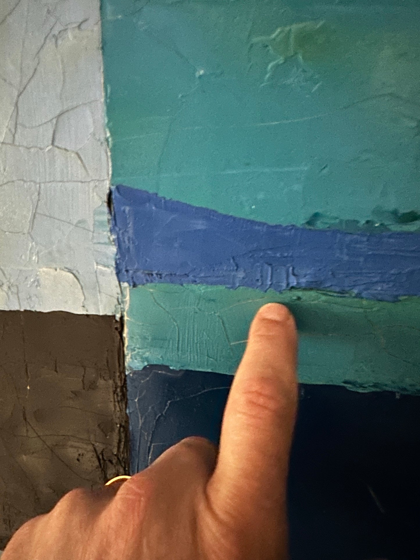 Extraordinary Gail Cottingham Abstarct Painting 1970’s American Aspen Colorado