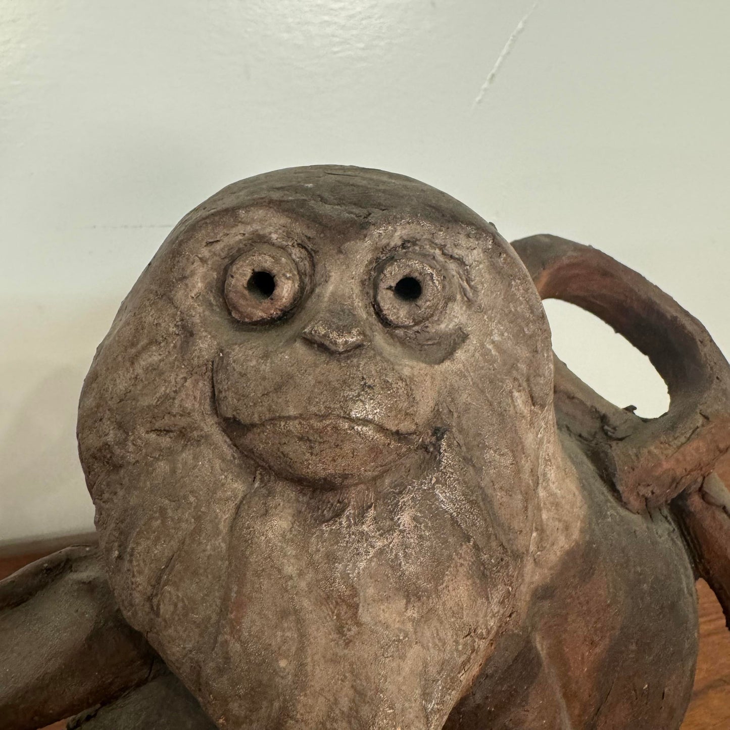 Dane Burr Monkey With Pearl Ceramic Sculpture