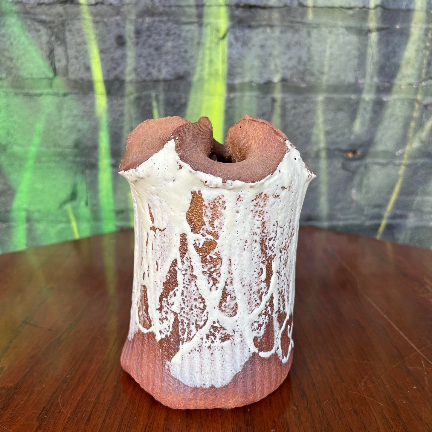 Signed Glazed Stoneware Vessel Vase