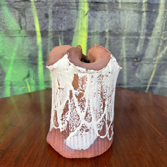 Signed Glazed Stoneware Vessel Vase