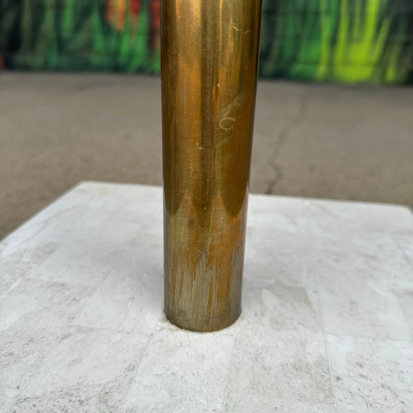 Large Maitland Smith Tessellated Marble Crane Sculpture 71 Inches Tall