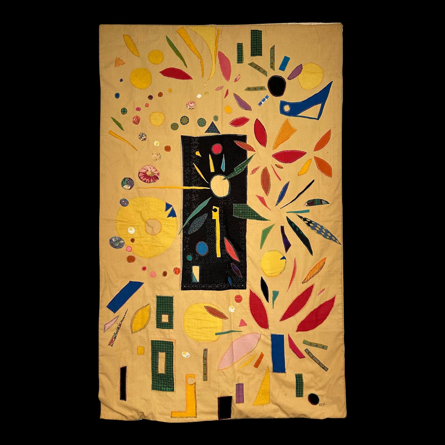 1960s Studio Made Kristina Friberg Fiber Art Tapestry “Mirror Memory”