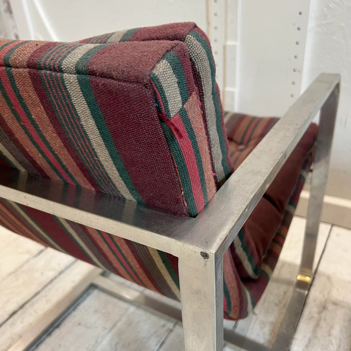 Mid Century Modern Brushed Aluminum Club Chairs