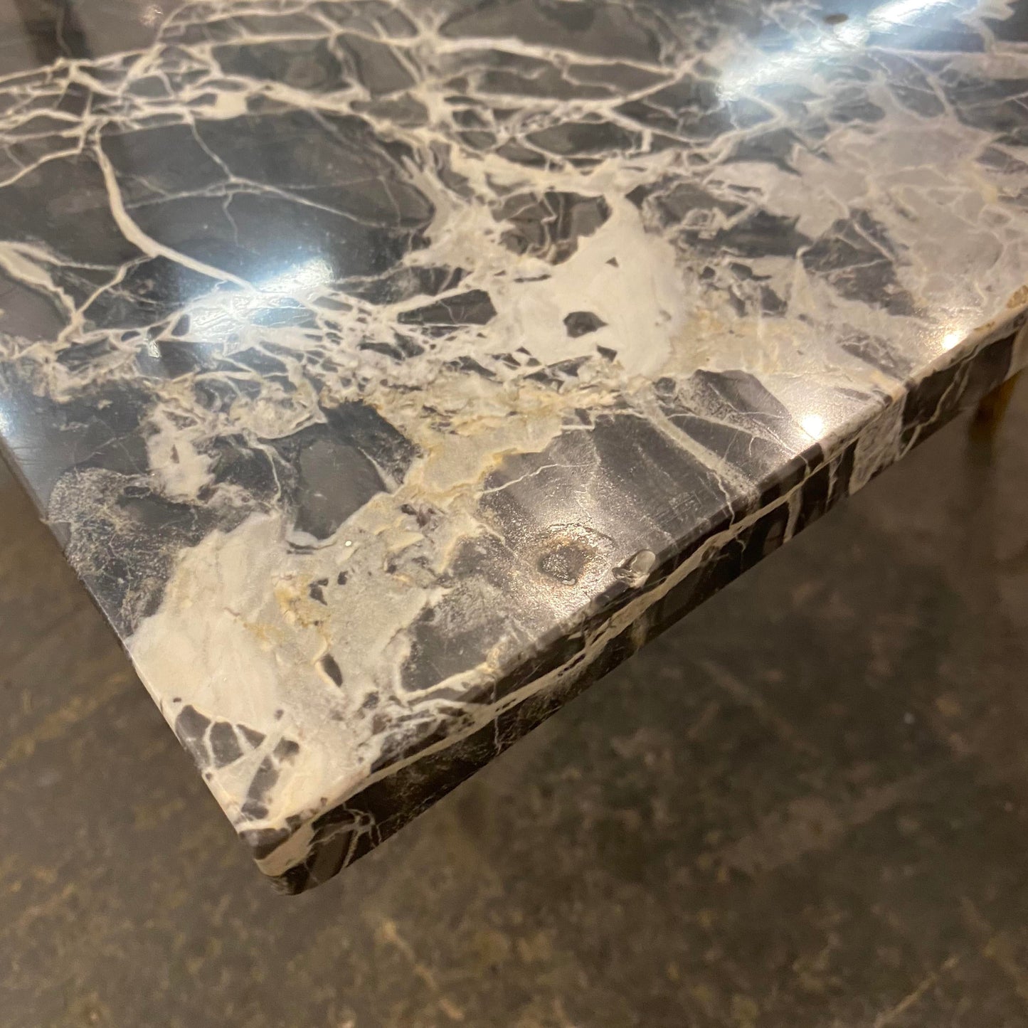 1960s Mid-Century Modern Black Marble Coffee Table
