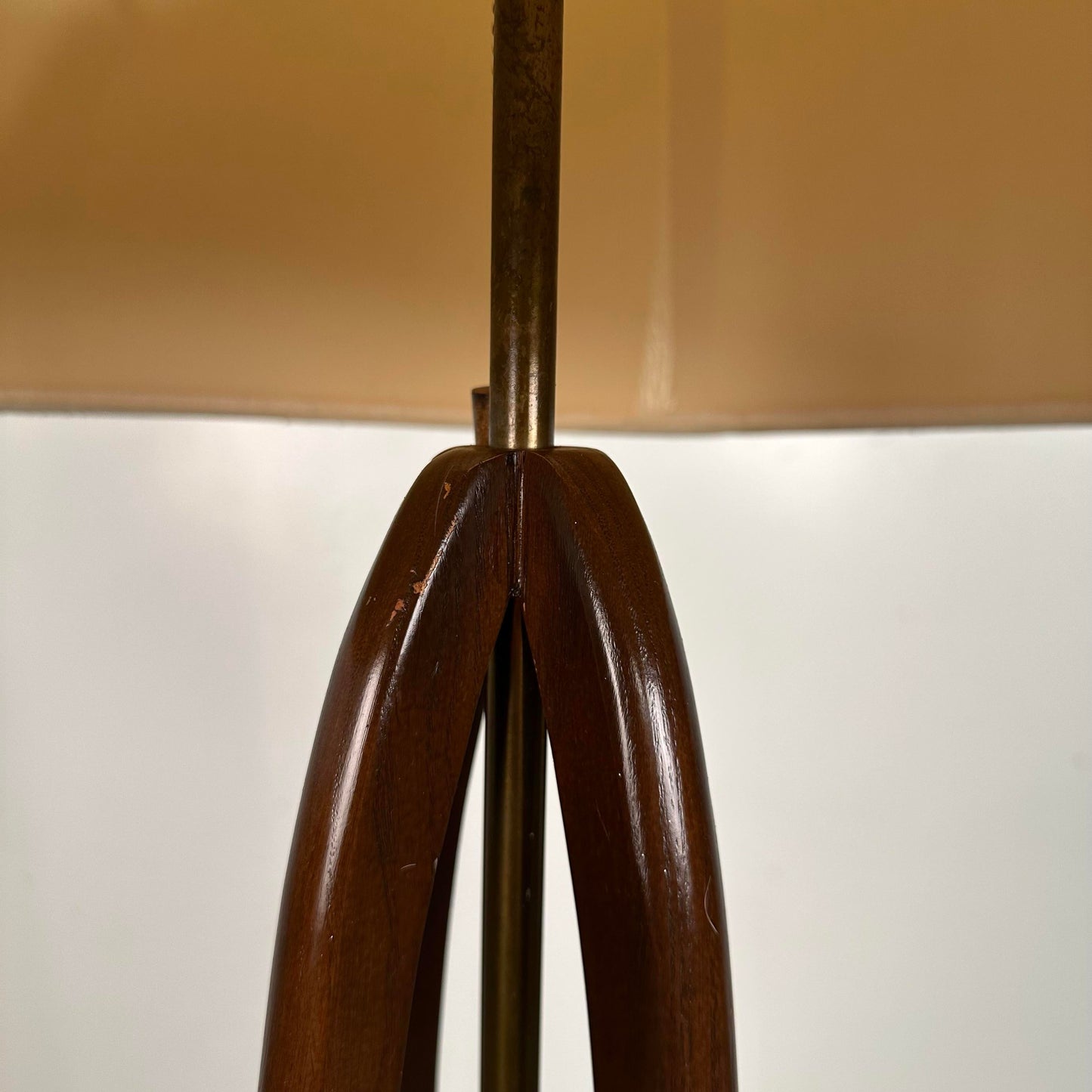 Mid Century Modern Modeline Sculpted Walnut Floor Lamp