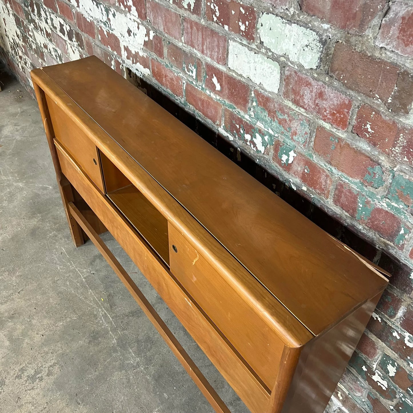 Cherry Wood Full Size Headboard With Storage Gibbings Style