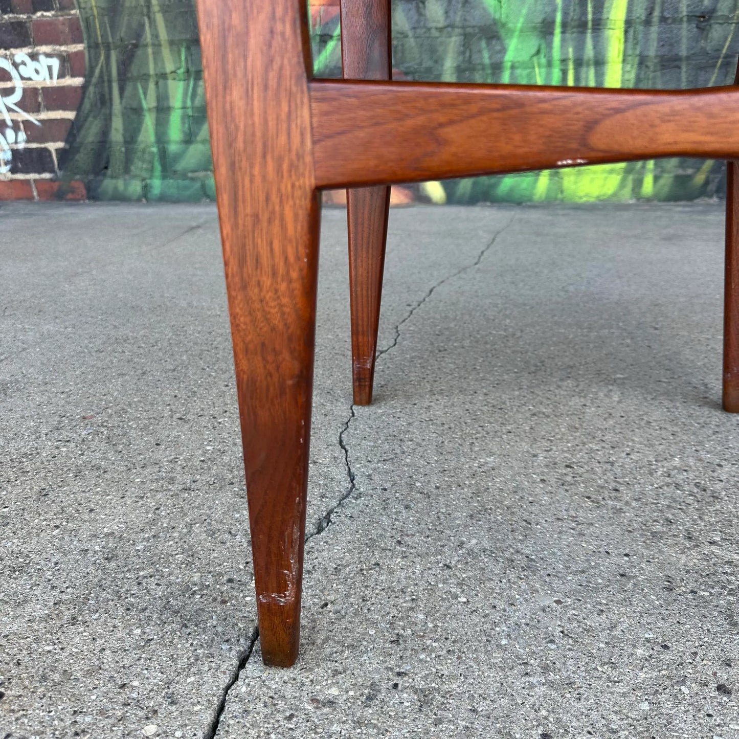 Jens Risom Two Two-Tiered Caned Side Table