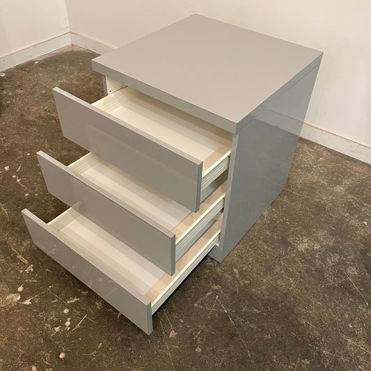 1980s Grey Cabinet 3 Drawer Dresser