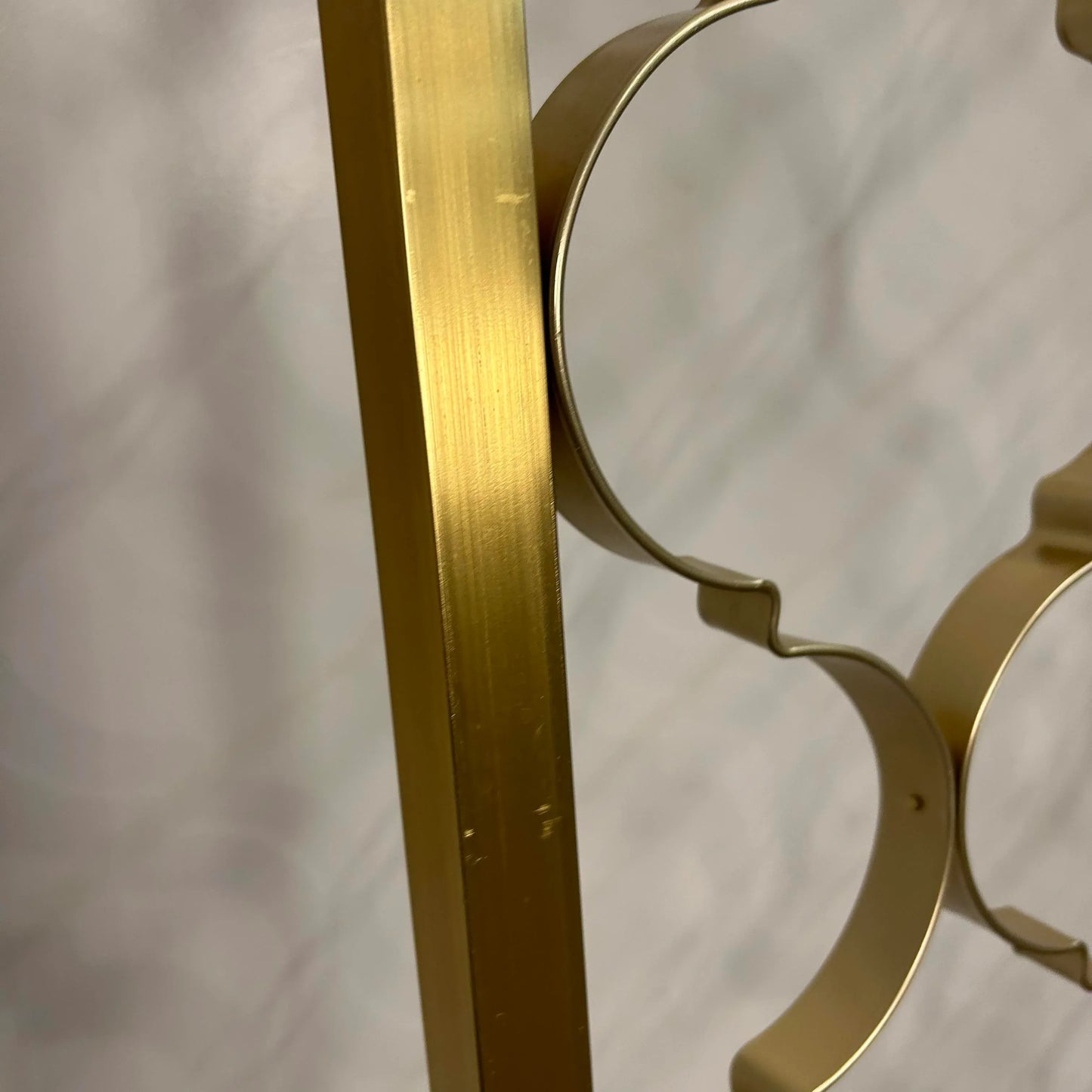 Mid Century Modern Brass Tension Rod Room Divider Gold Aluminum