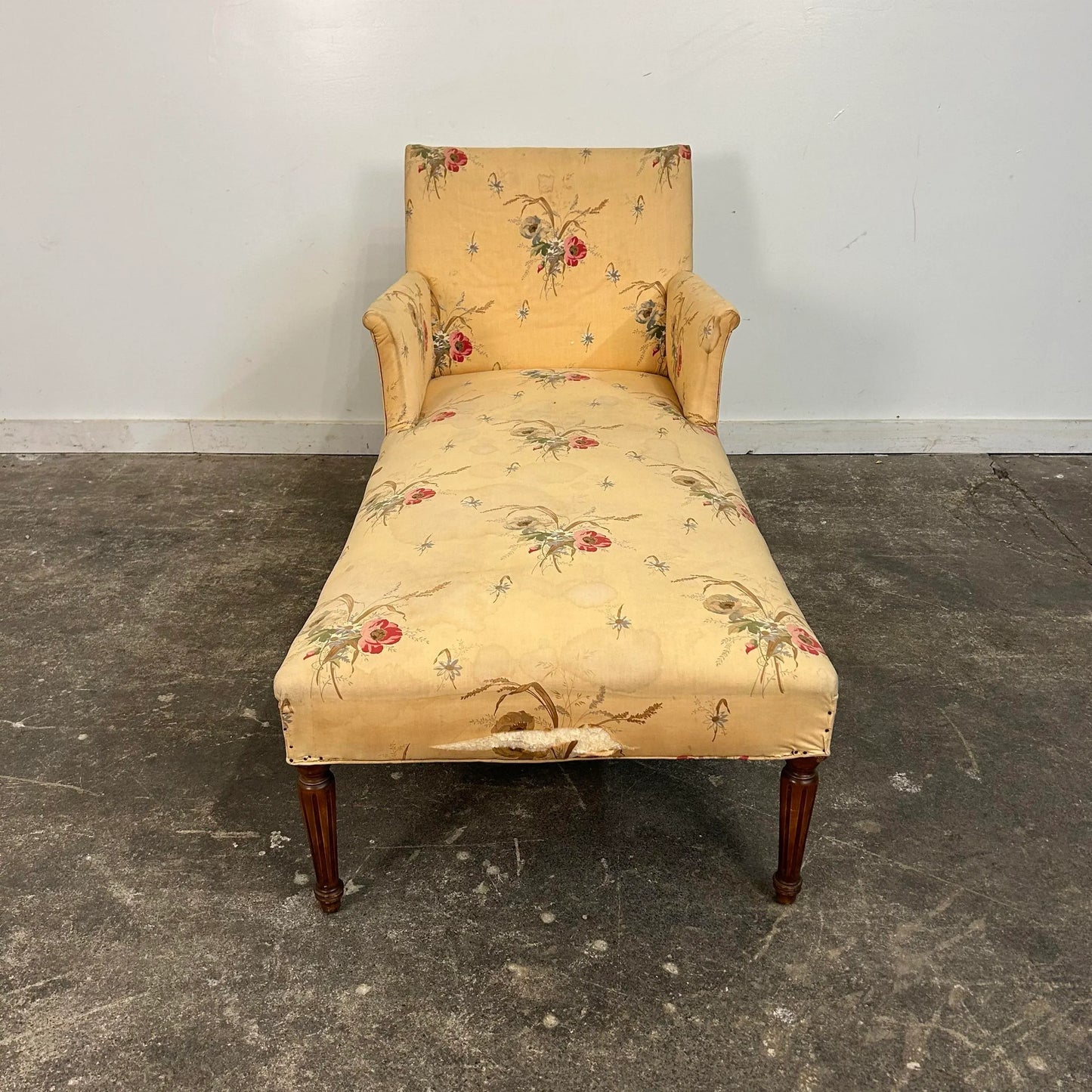 Napoleon III French Style Chaise Lounge Chair for Reupholstery
