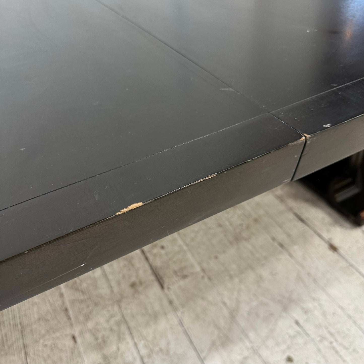 Baker Dining Table 3 Leaves Has a Dark Stain With a Hint of Green