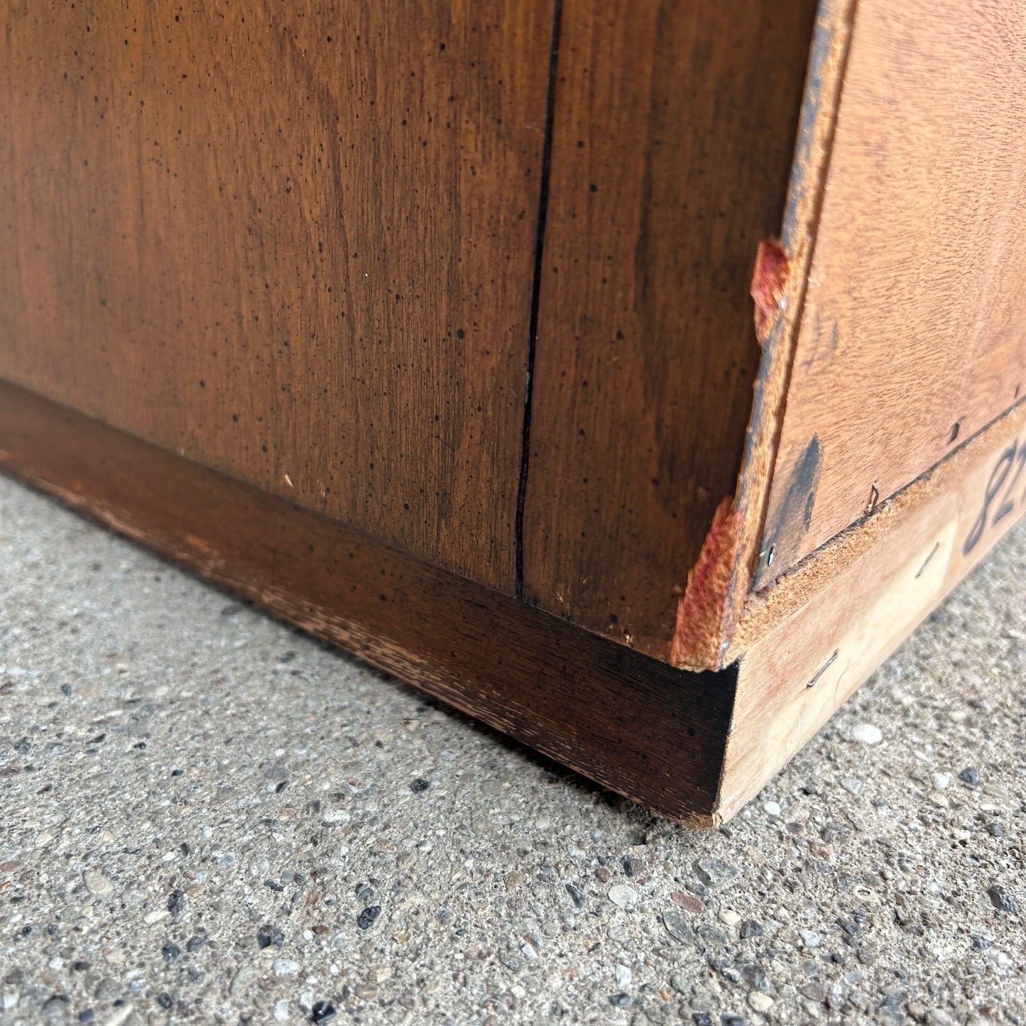 Petite Parzinger Style Hammered-Metal Fronted Cabinet