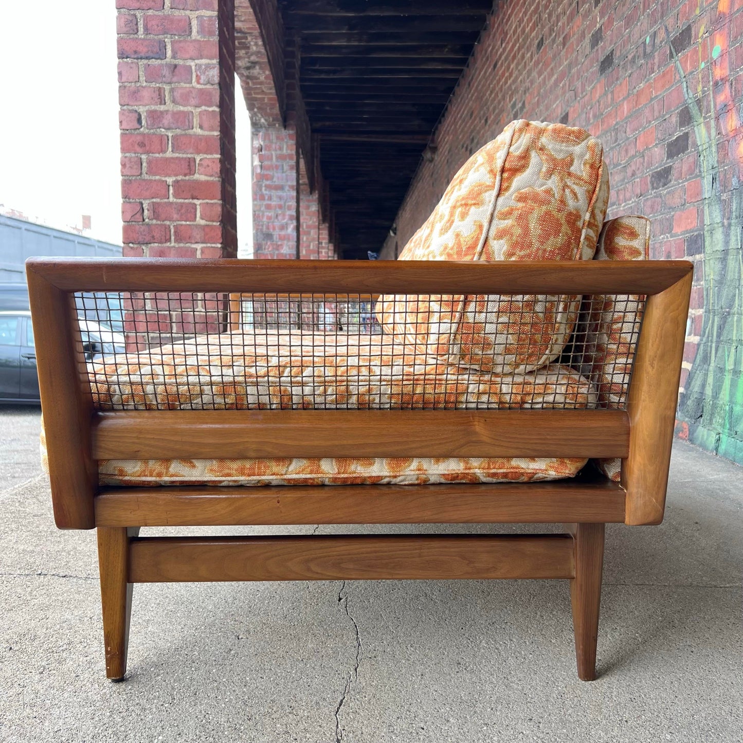 Mid Century Modern Bertha Schaeffer Sofa for Singer & Sons Loveseat