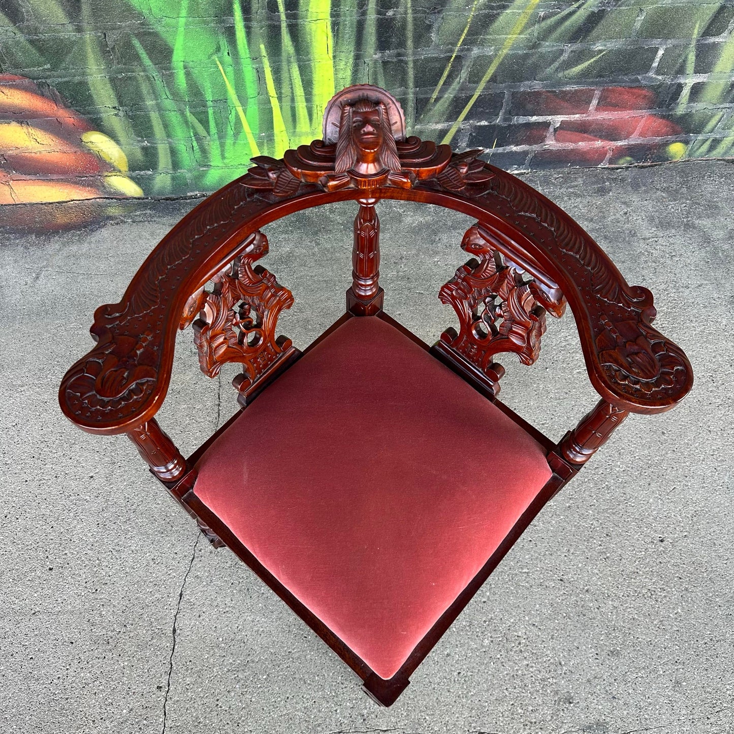 Pair of Renaissance Style Carved Corner Chairs