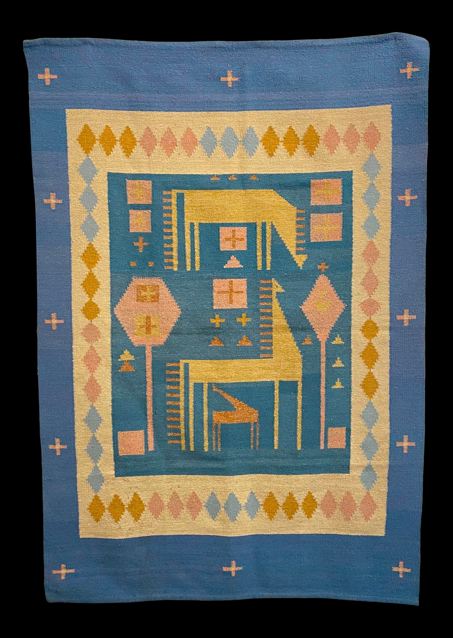 Large Mid-Century Modern Tapestry Rug