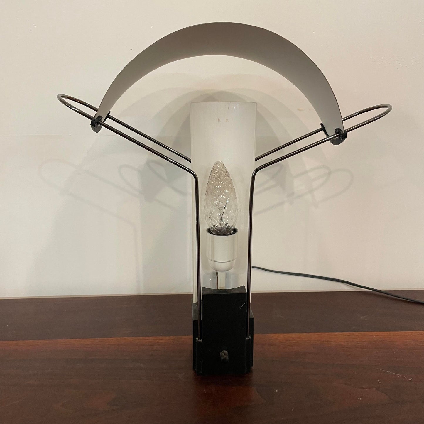 Italian Vintage Copper and Glass Table Lamp by Arteluce Palio