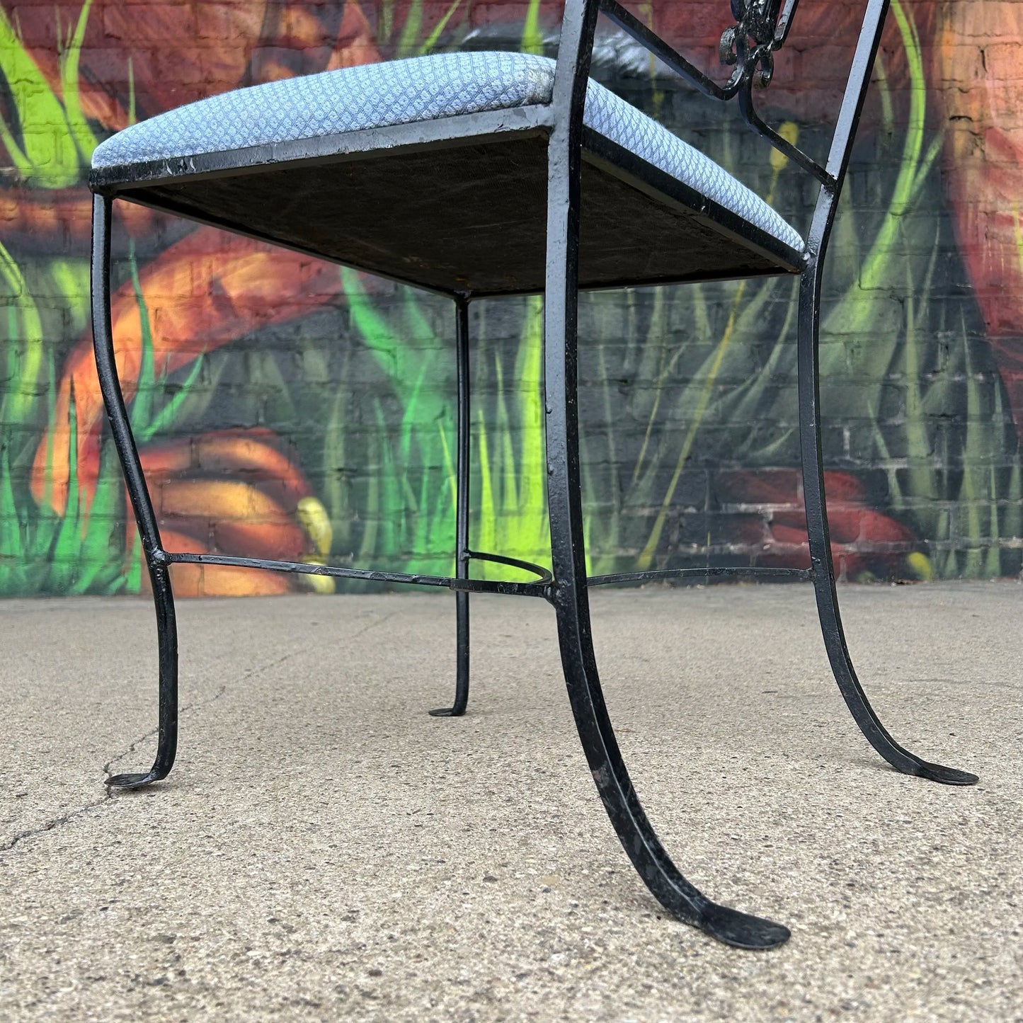 Mid 20th Century Salterini Abstract Floral Outdoor Dining Chair, Attributed