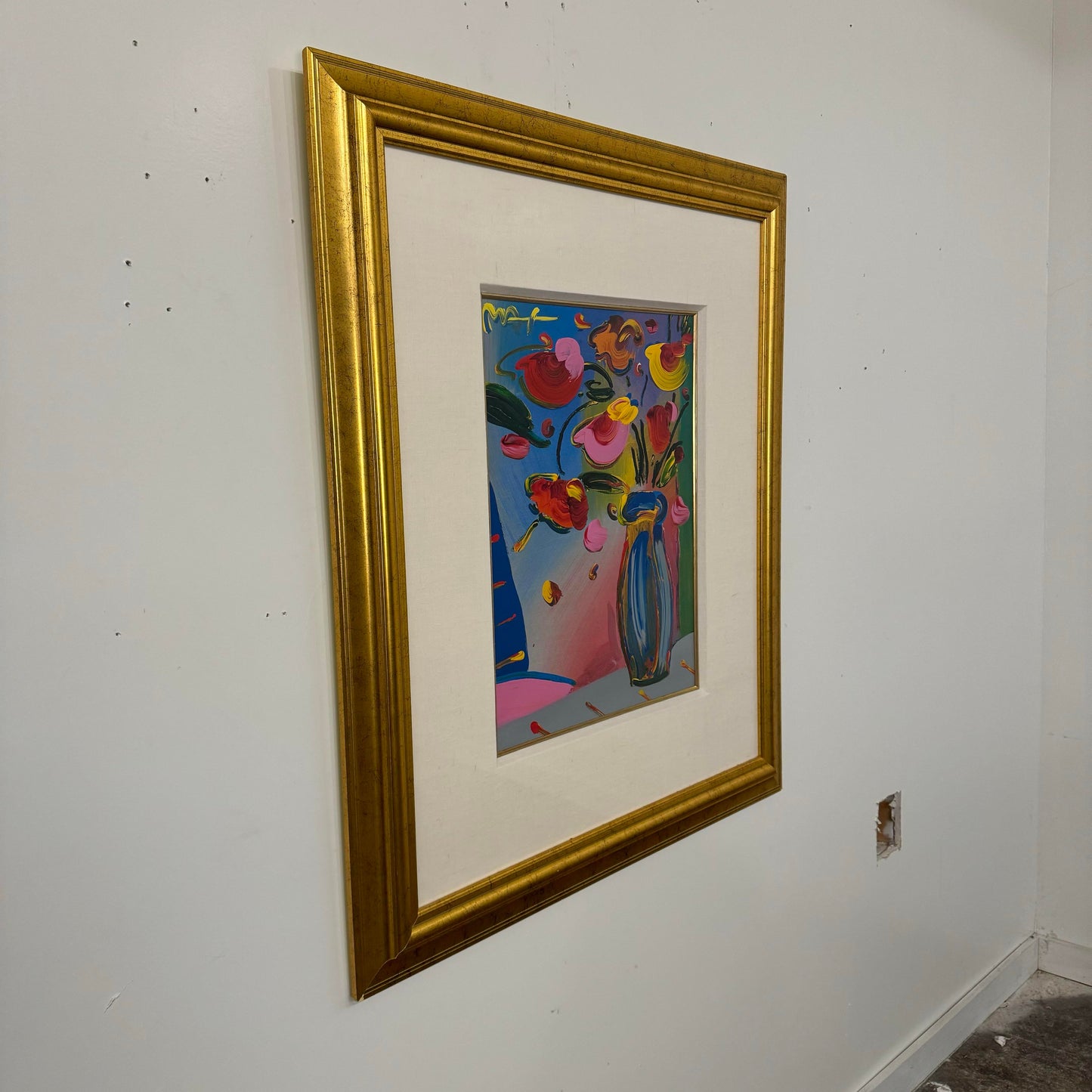 Peter Max, Faciliti-Link: Flowers, Mixed Media Painting With Acrylic and Lithography on Paper