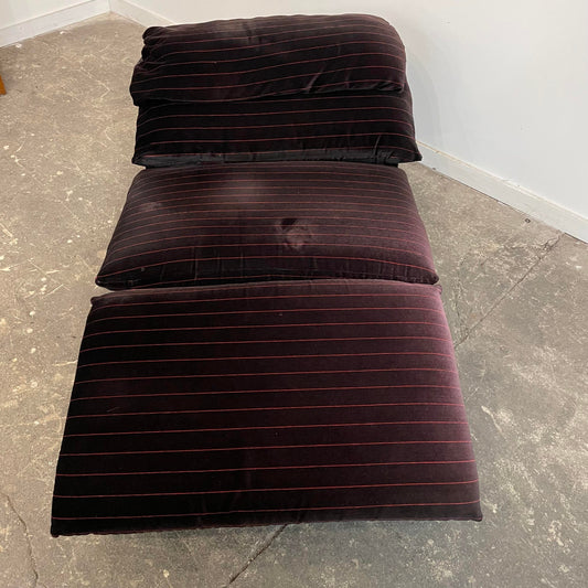 1980s Vladimir Kagan for Preview Furniture Black and Red Stripe Chaise