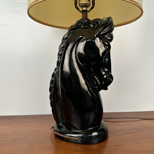 Mid 20th Century Horse and Foal Glazed Table Lamp