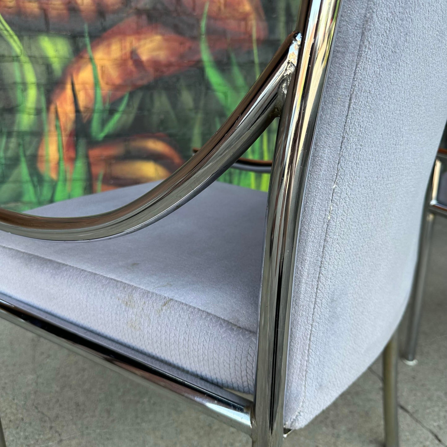 Set of 8 Pierre Cardin Style Chrome Dining Chairs Mid Century Modern