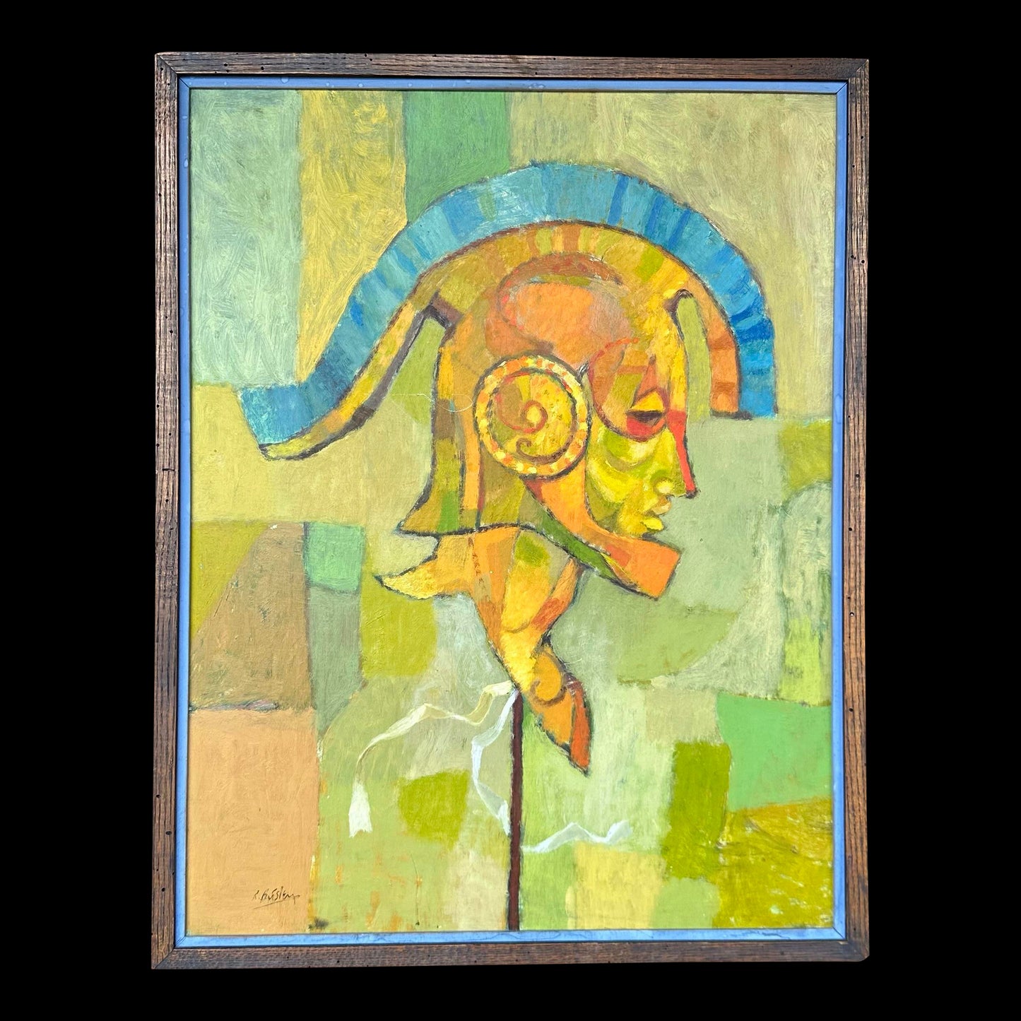 Trojan Helmet Painting by Robert C. Brisley