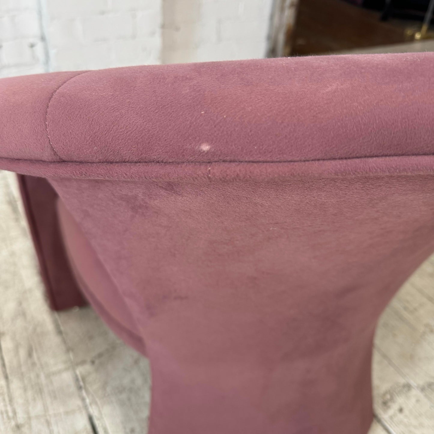 Pair of Pink Kagan Style Lounge 3 Leg Chairs by Carson’s