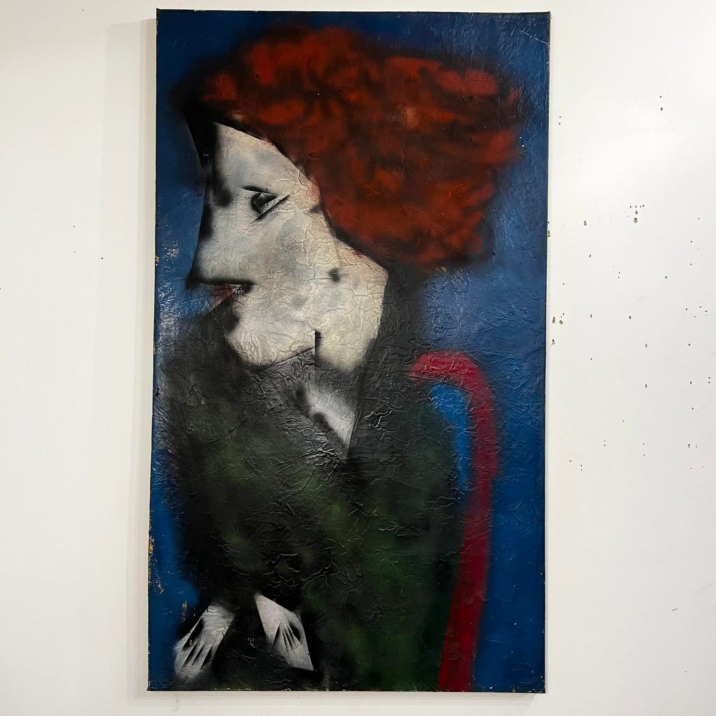 Large Portrait Painting Red Haired Woman