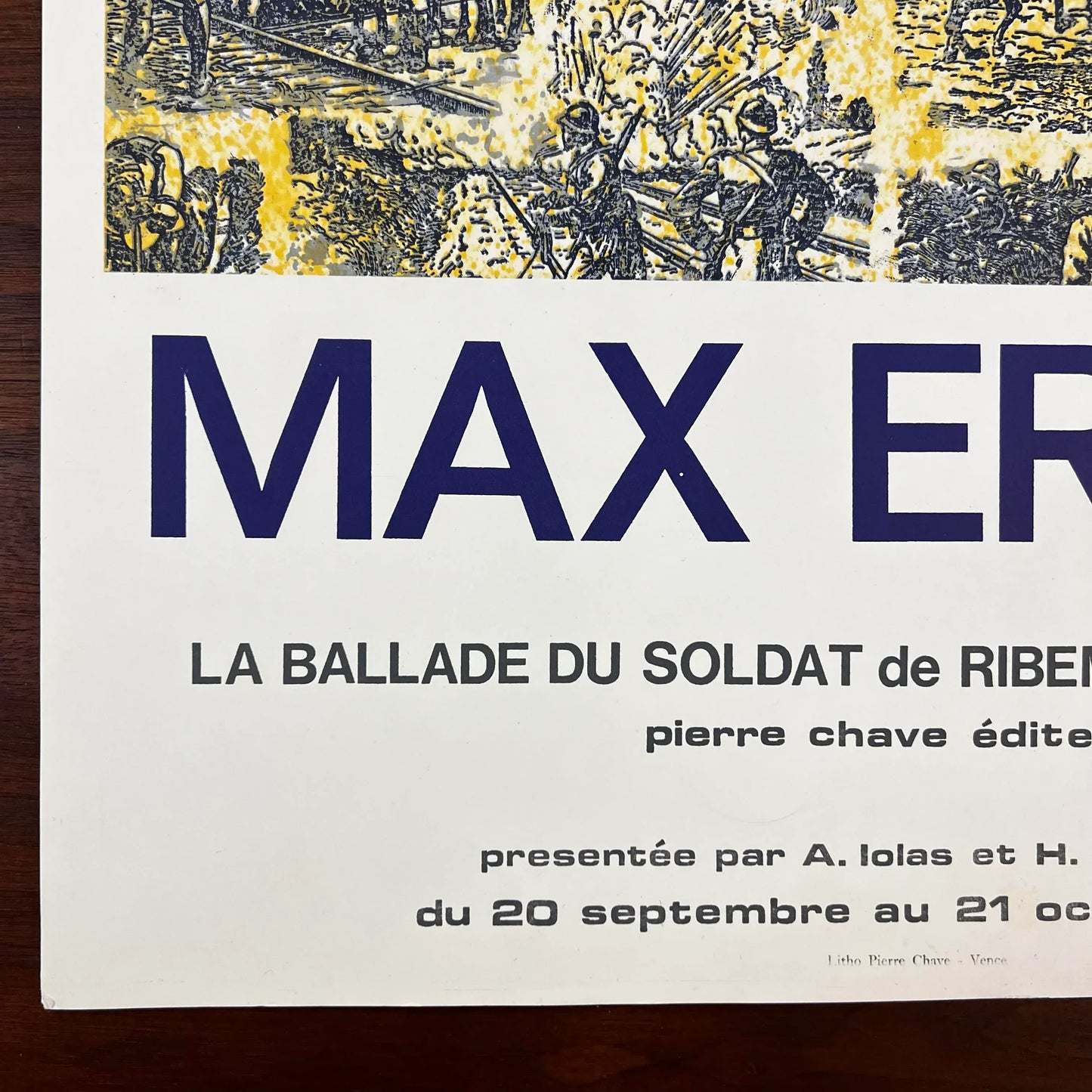 1972 Lithograph Max Ernst “The Ballad of the Soldier” Exhibition Poster