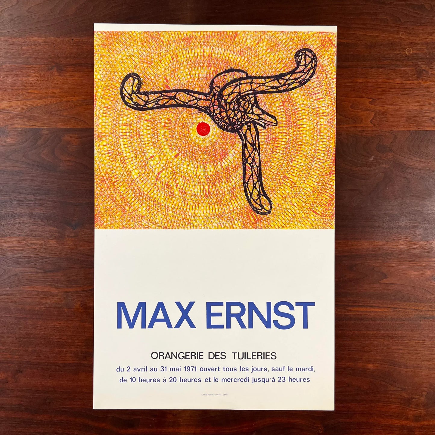 1971 Lithograph Max Ernst “Orangerie Des Tuileries” Exhibit Poster