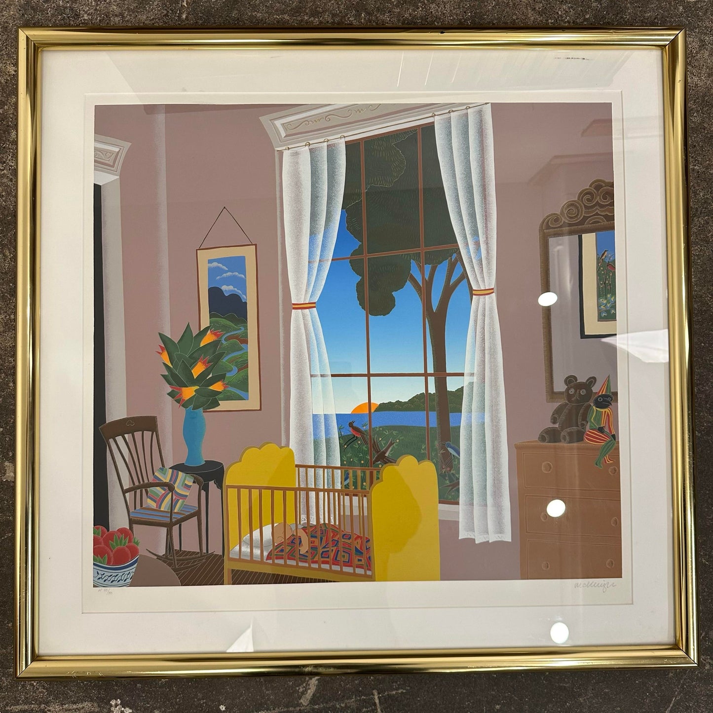 Thomas McKnight Yellow Cradle Serigraph Artist Proof