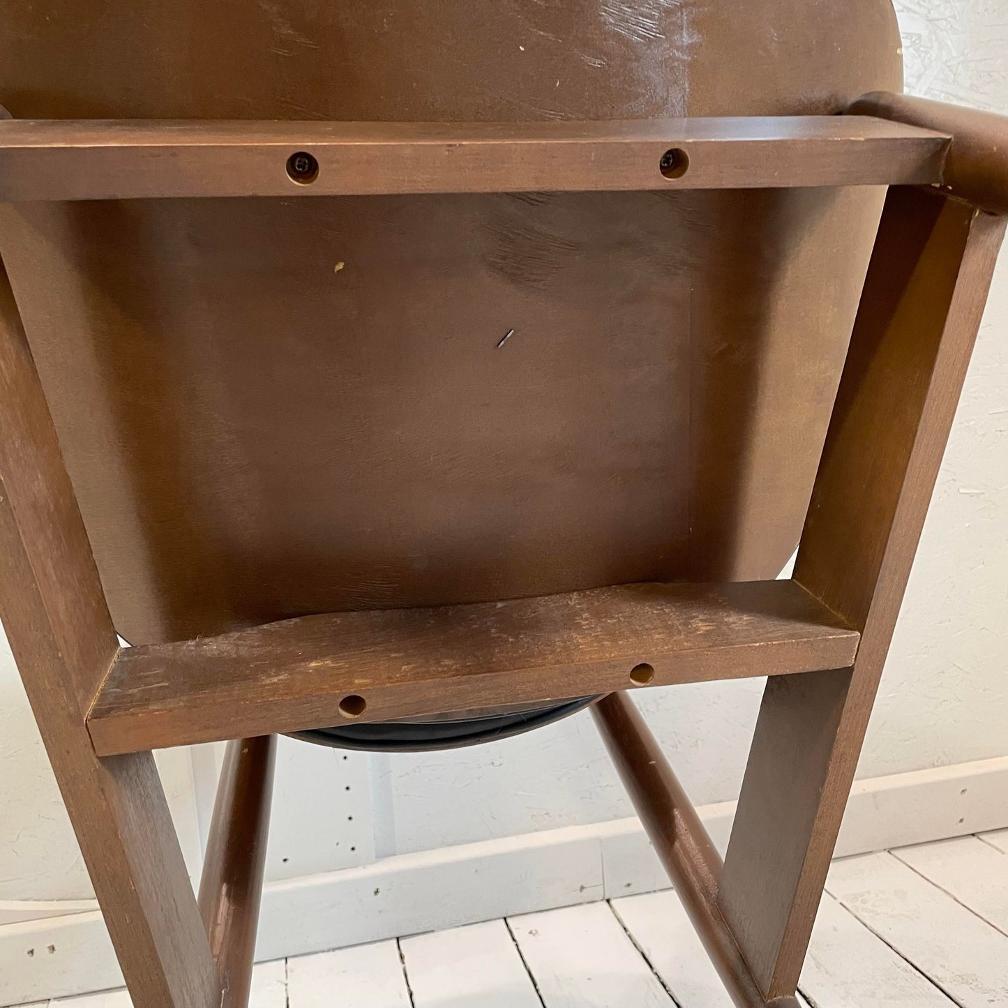 Mid Century Kodawood Rocking Chair in Black Vinyl, Unmarked