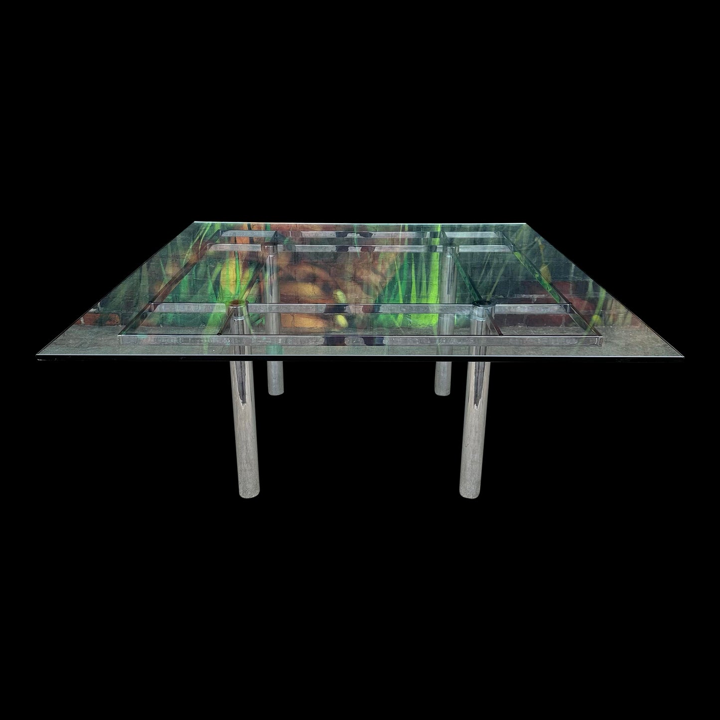 Tobia Scarpa Glass and Chrome Dining Table for Knoll
