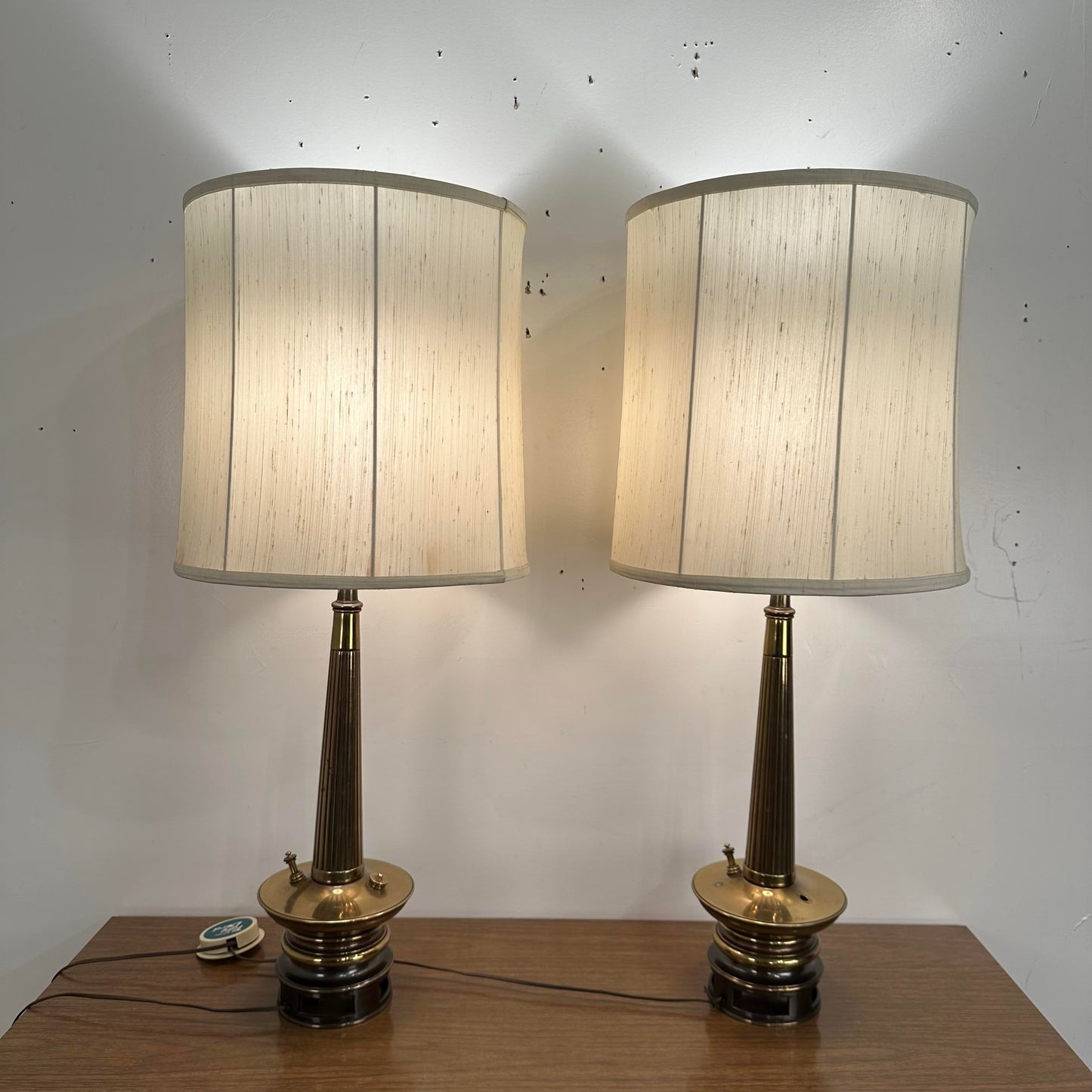 Mid Century Modern Pair of Brass Stiffel Table Lamps