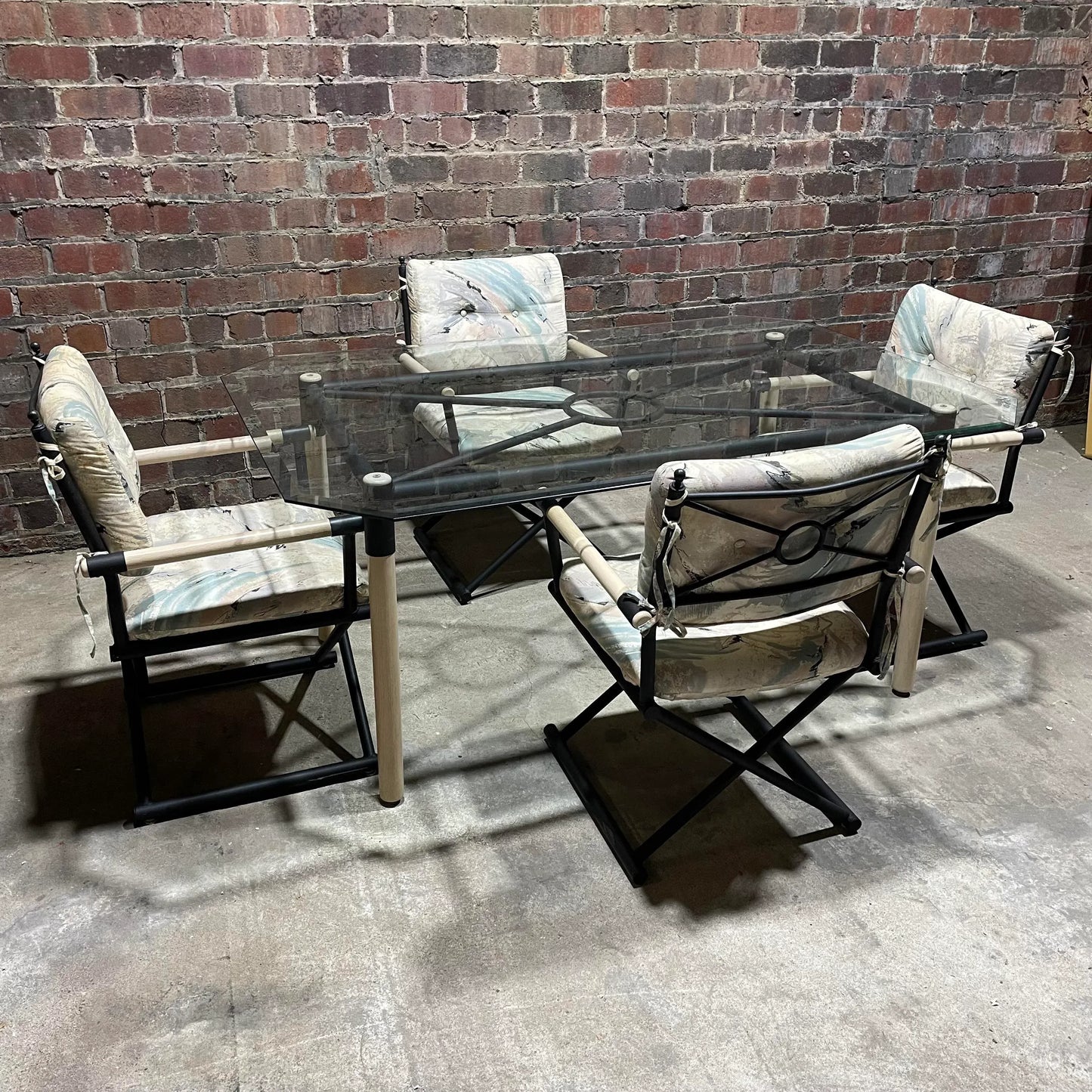 1980s Vintage Dining Set in the Style Cleo Baldon - 5 Pieces