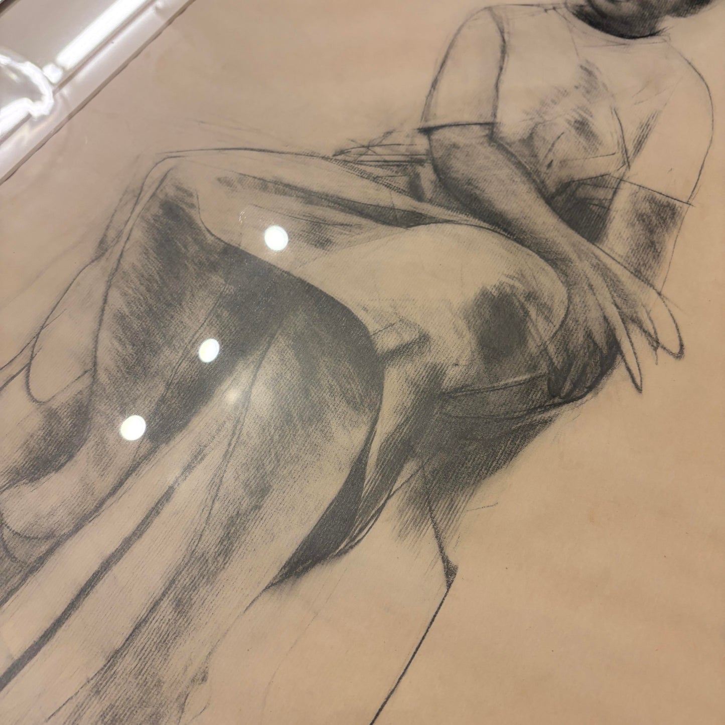 Mario Fallani “Study of Seated Woman” Pencil Drawing