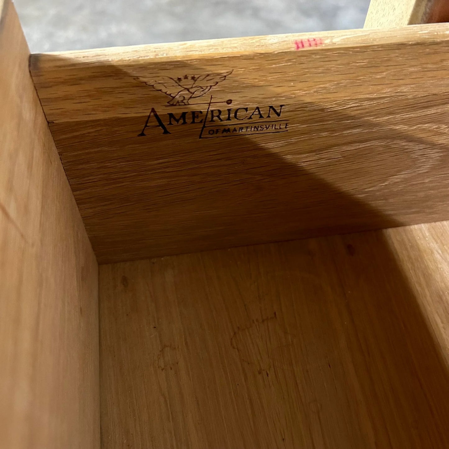 American of Martinsville Travertine Marble Top Chest