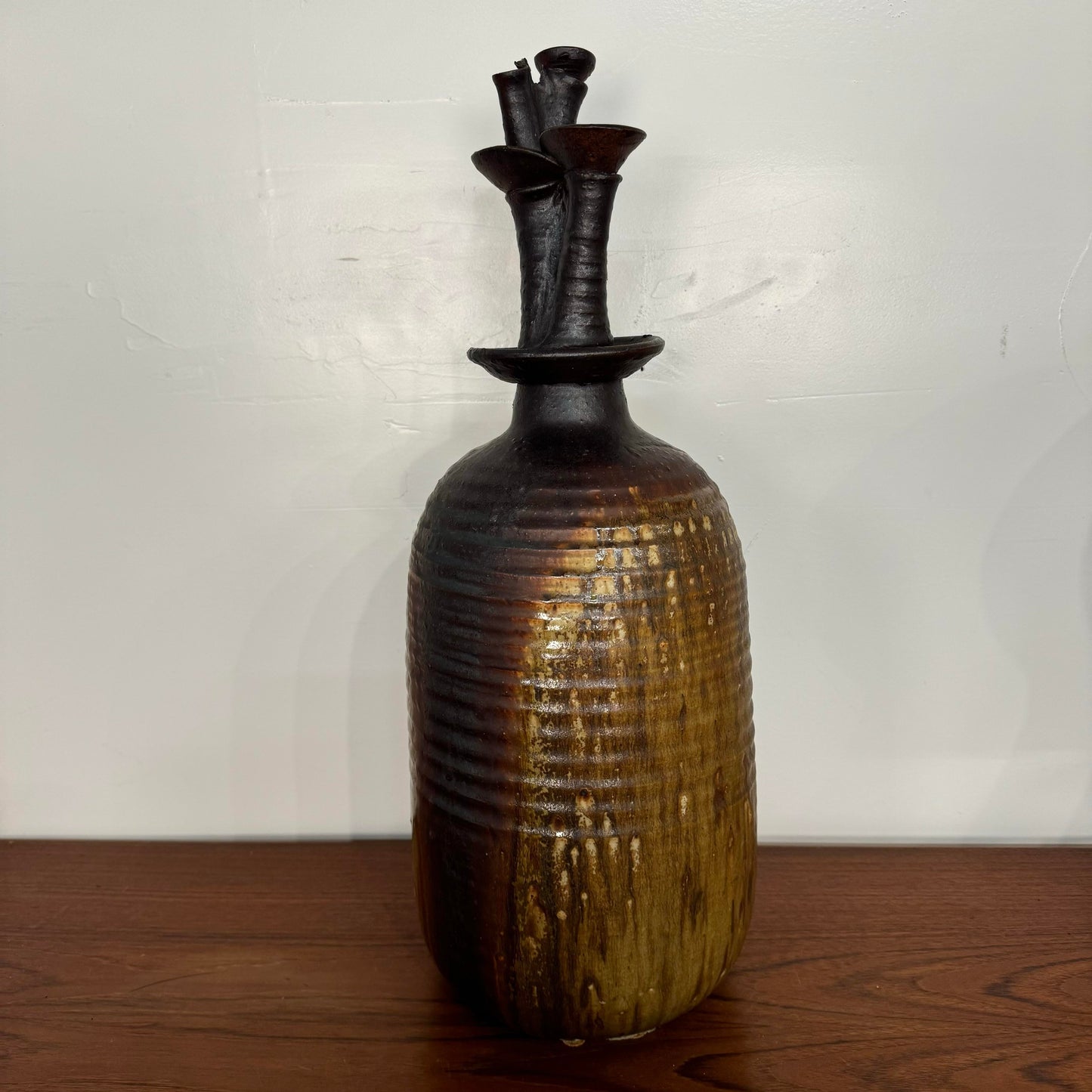 Large Studio Ceramic Vessel Midcentury Floor Vase Art
