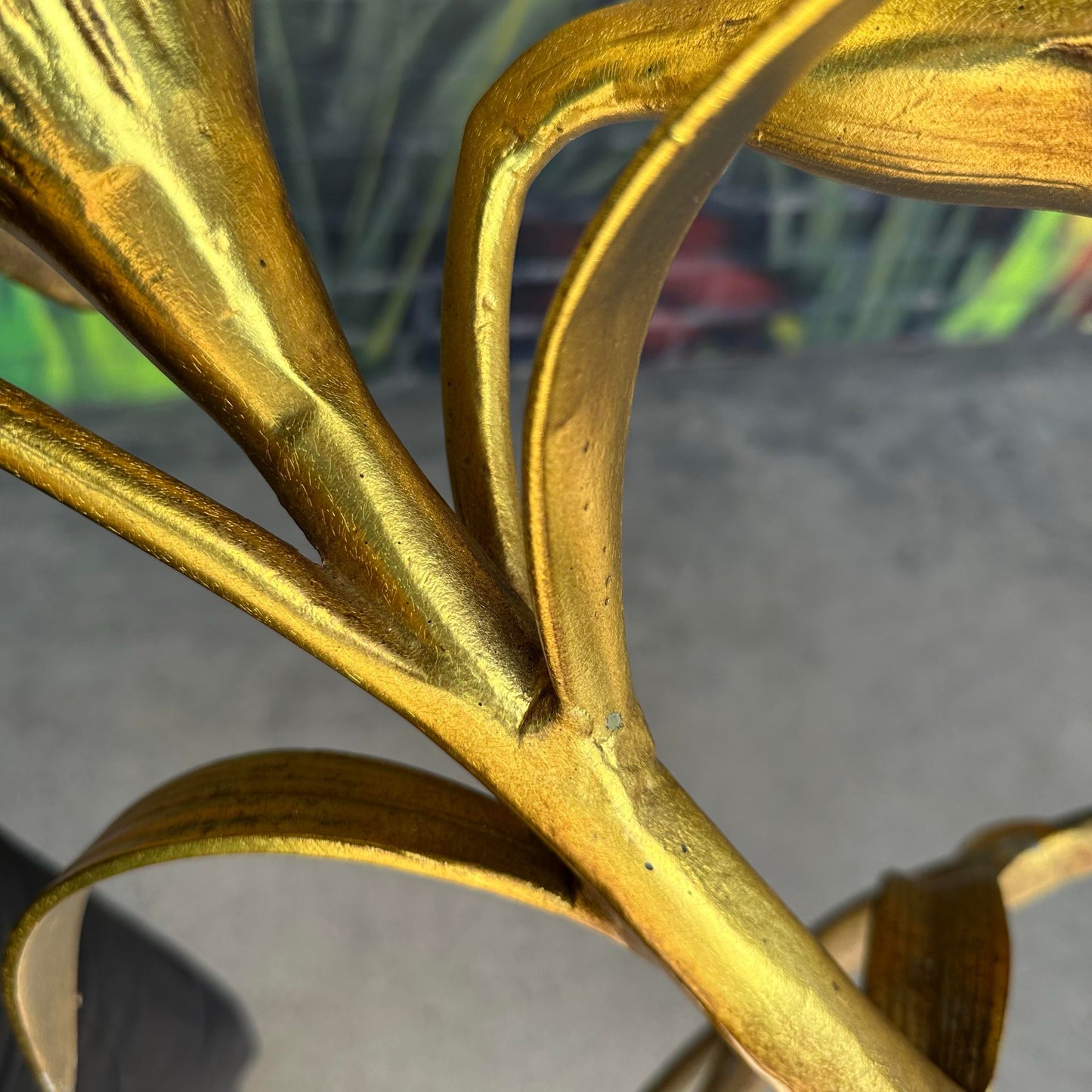 Mid Century Modern Drexel "Arthur Court" Lily Gilded Cast Aluminum Side Table