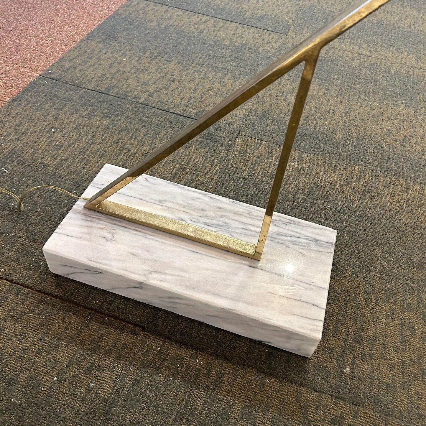 Achille Castiglioni Italian Floor Lamp Brass Marble Lucite