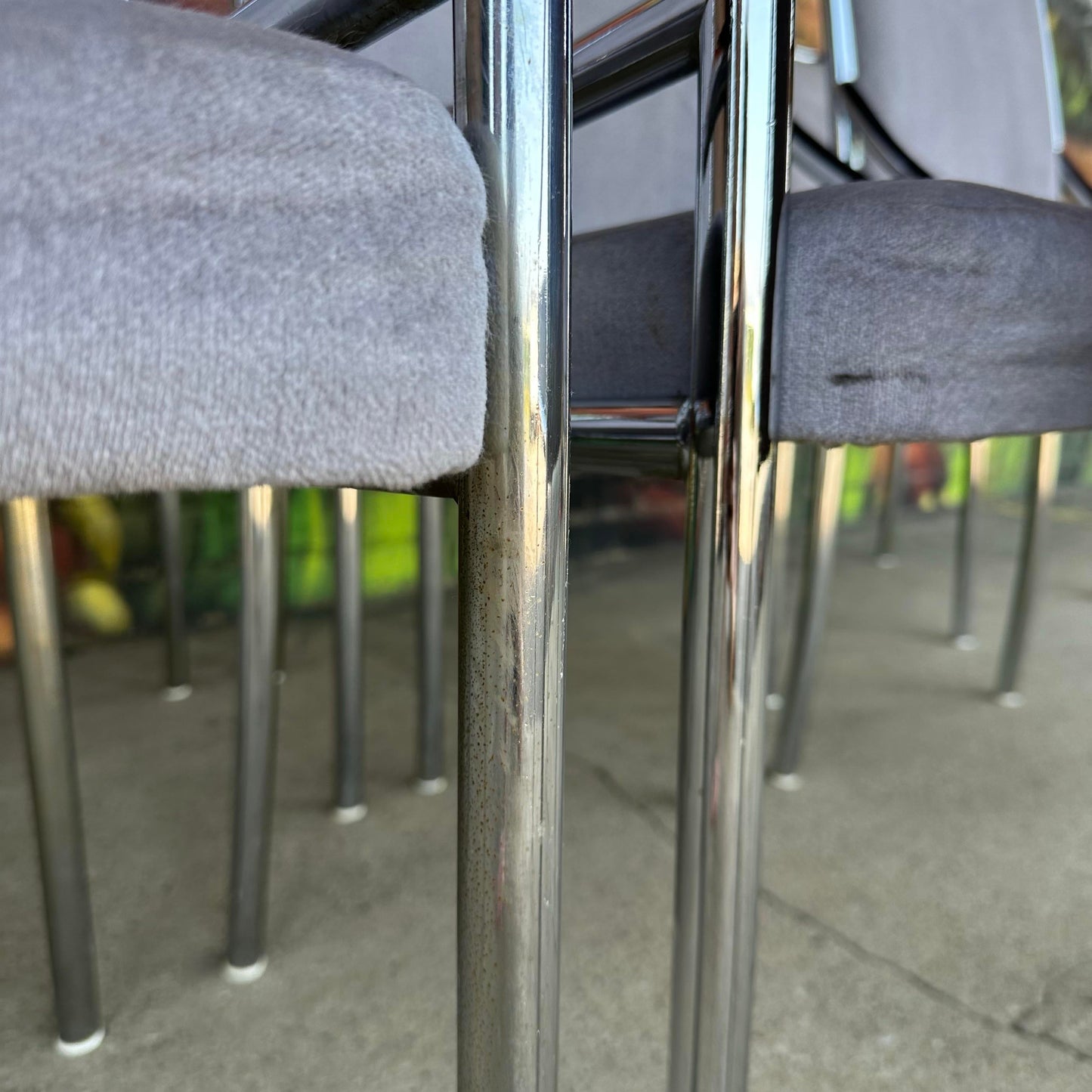 Set of 8 Pierre Cardin Style Chrome Dining Chairs Mid Century Modern