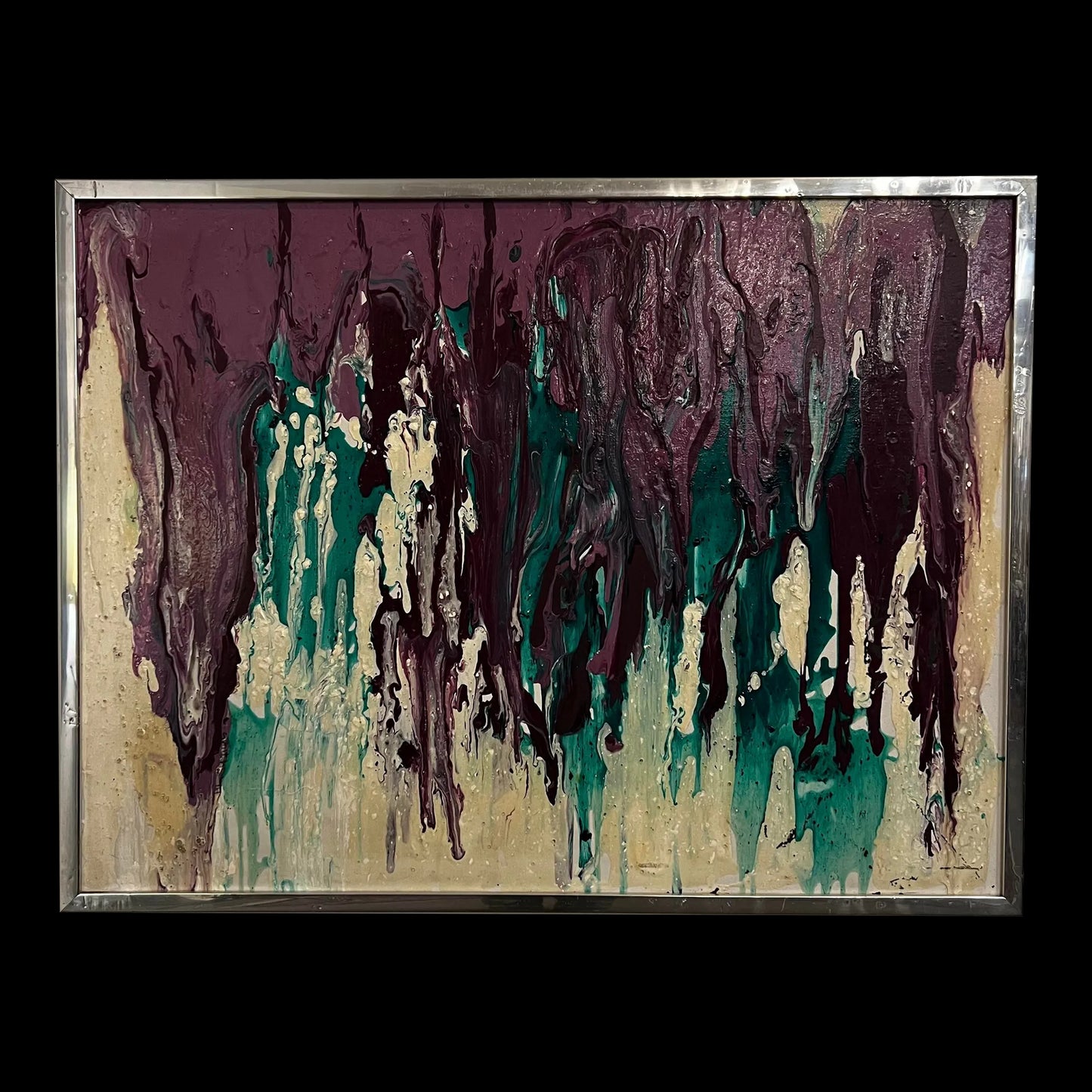 Purple and Green Abstract Painting Late Century