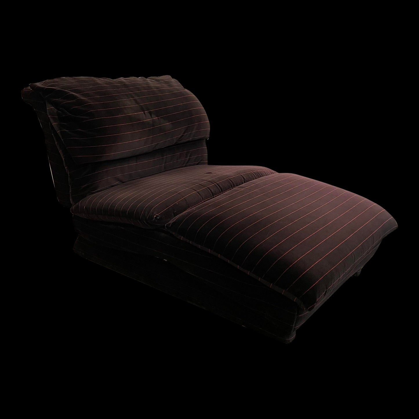 1980s Vladimir Kagan for Preview Furniture Black and Red Stripe Chaise