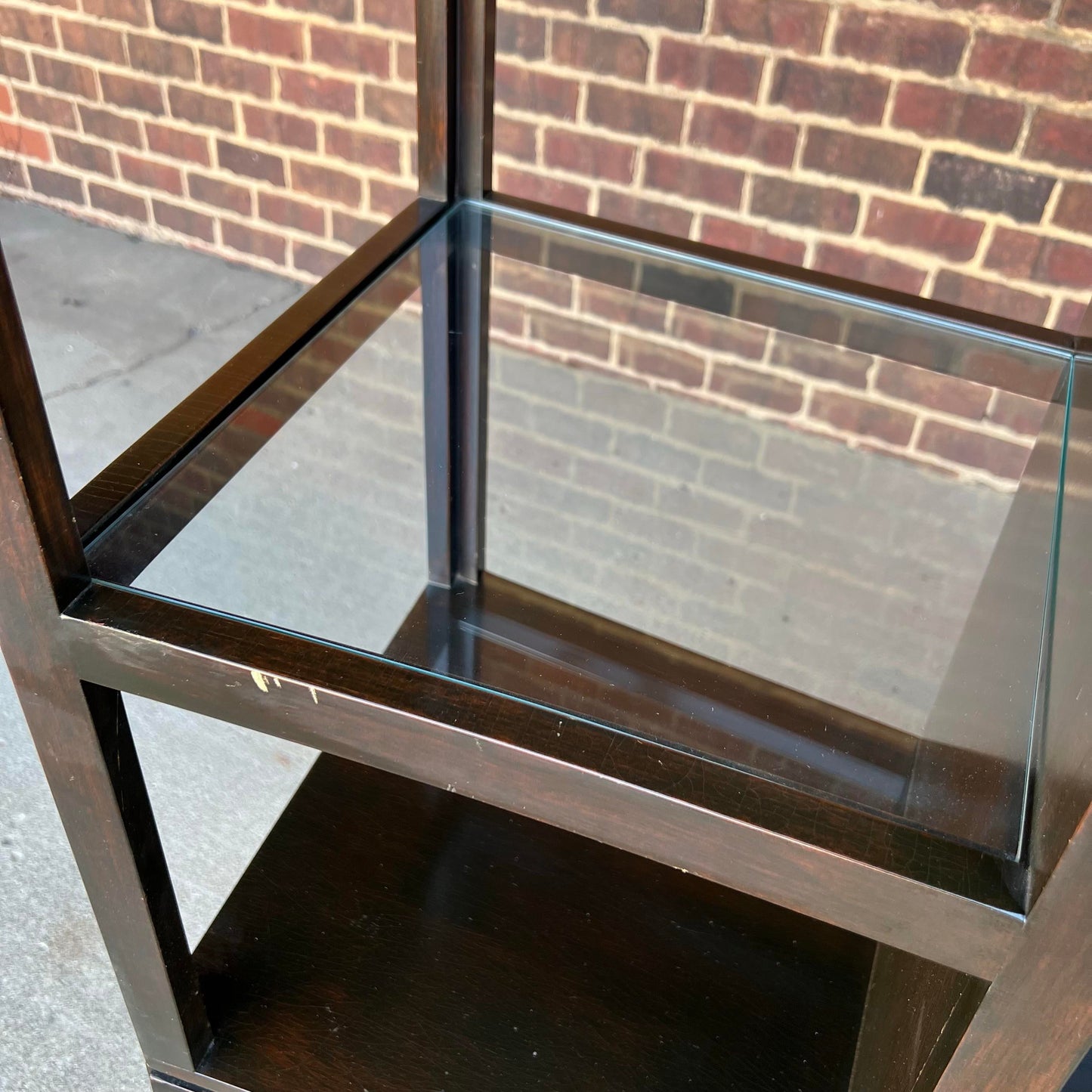 Edward Wormley for Dunbar Display Wall Unit Shelving Glass Brass