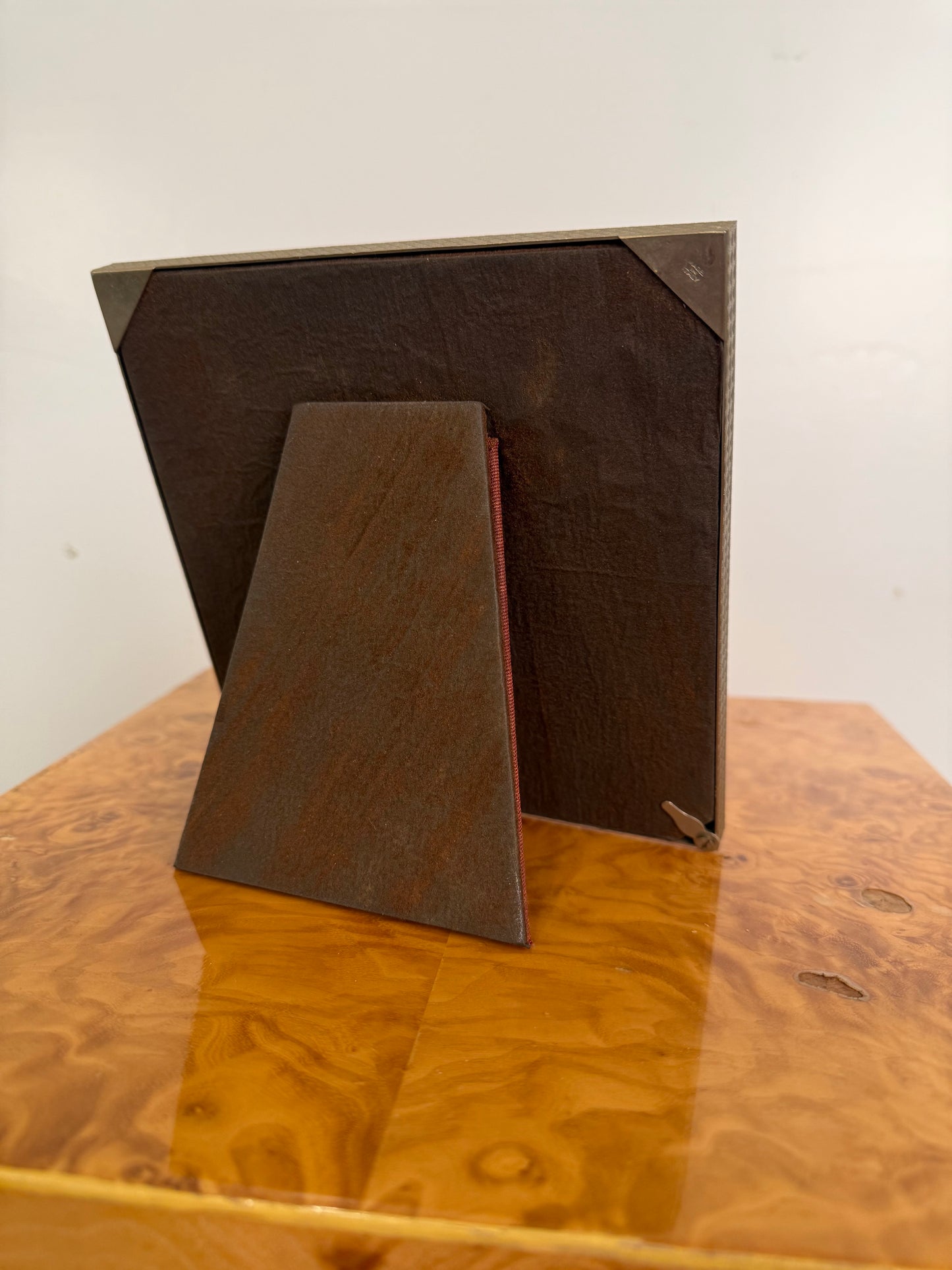 Cartier Made in Italy Vintage Gilt Brass Woven Basket Weave Picture Frame