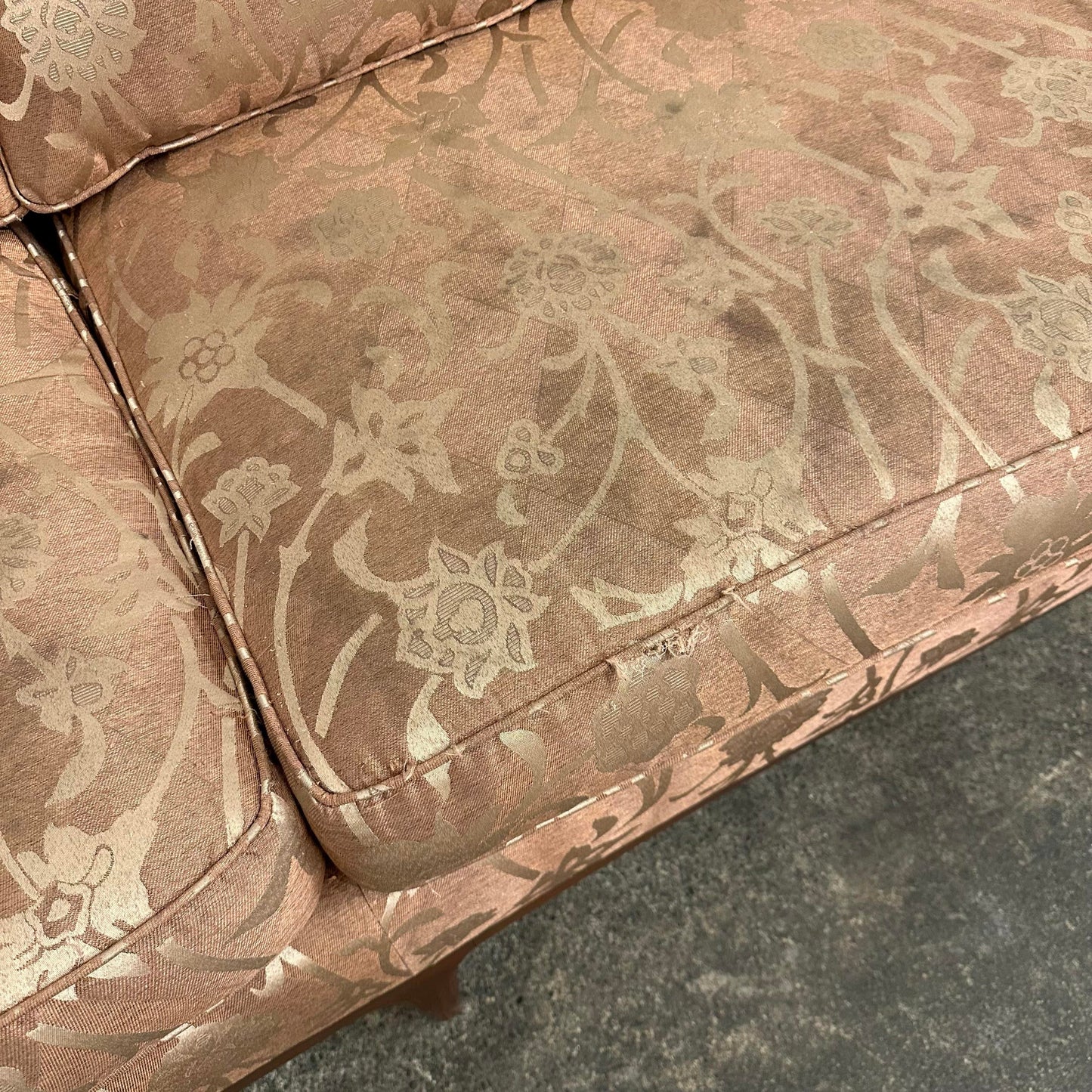 Mid Century Modern Curved Sculpted Walnut Sofa