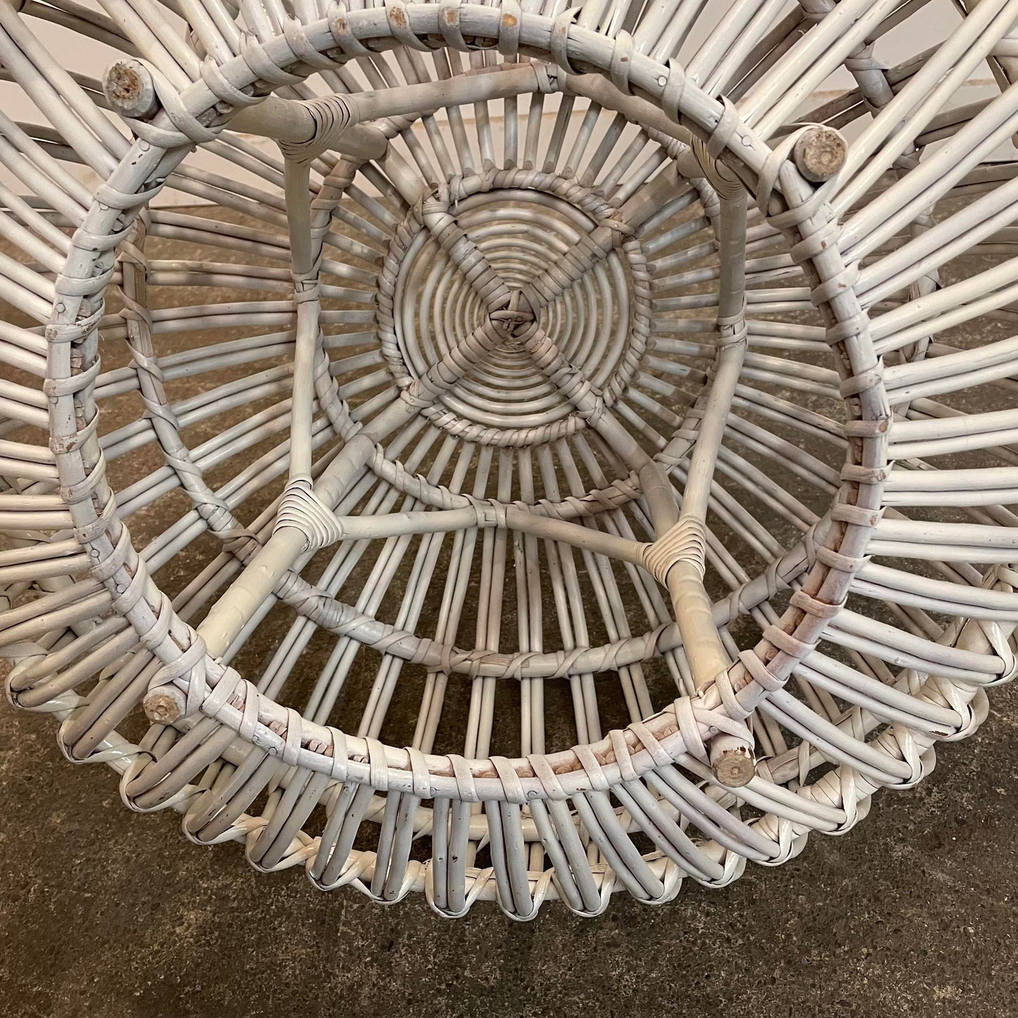 Mid Century Modern Franco Albini Rattan Pouf Ottoman