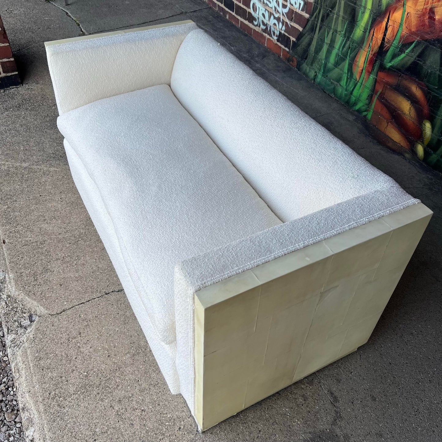 Karl Springer Goat Skin Wrapped Loveseat