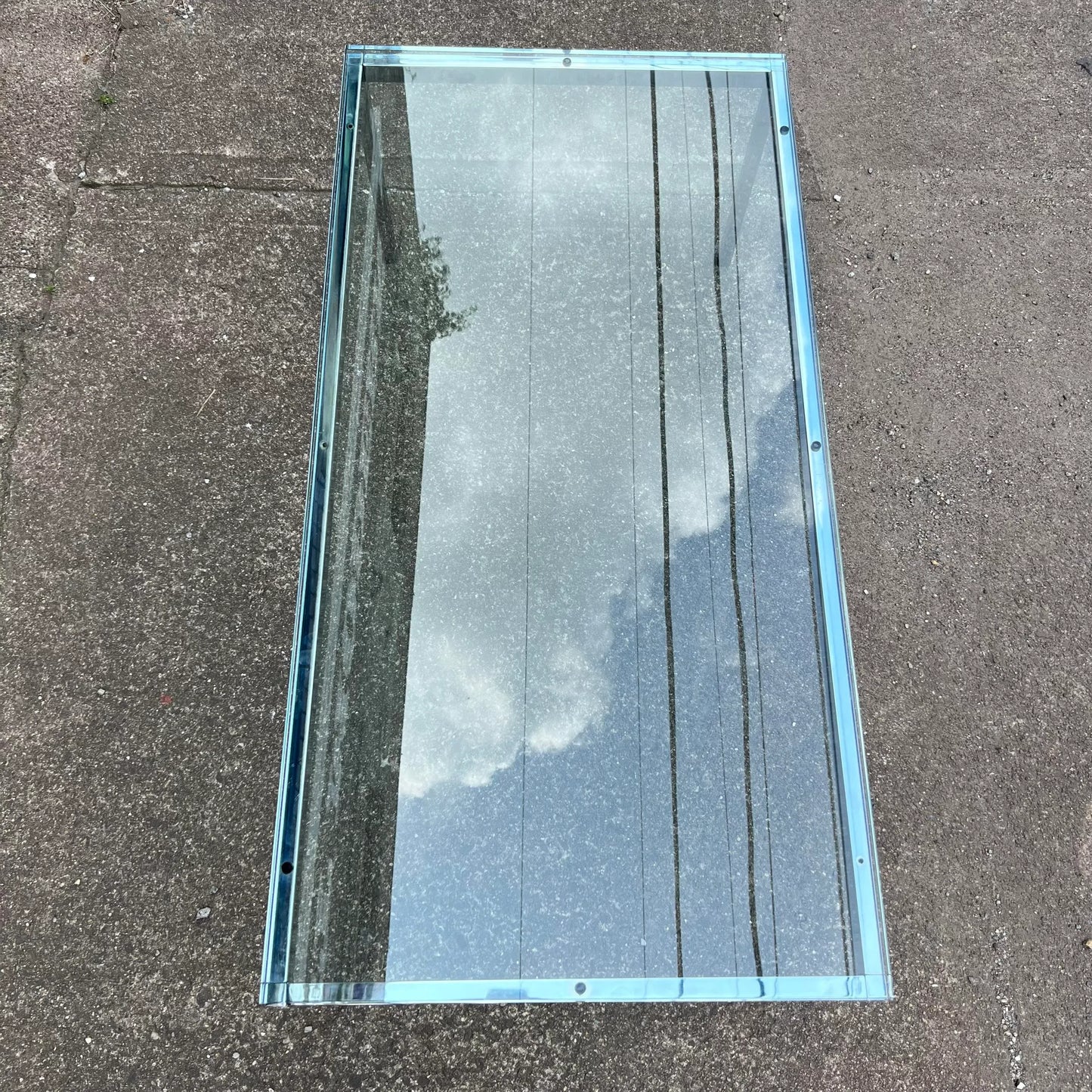 Florence Knoll Mid Century Modern Rectangular Glass and Chrome Coffee Table