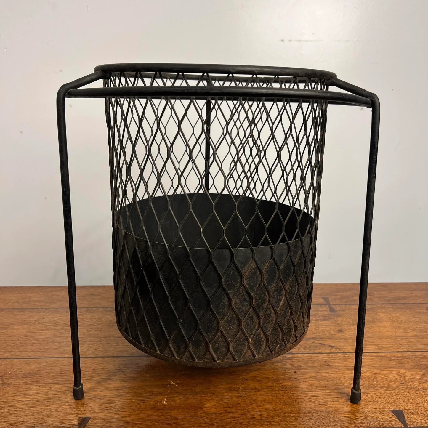 Maurice Duchin Mid Century Modern Iron Wastebasket